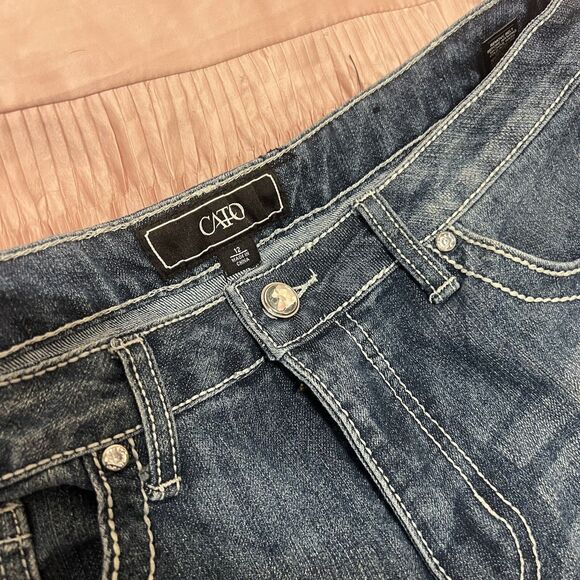 Cato Bootcut Jeans Size 12 Rhinestone Cross Studded Back Pocket Bling - Picture 7 of 8